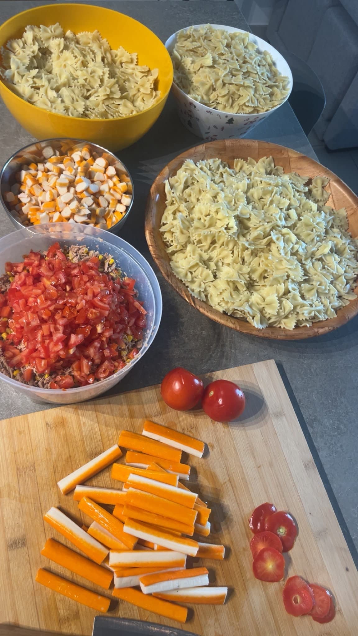 Préparation de la salade